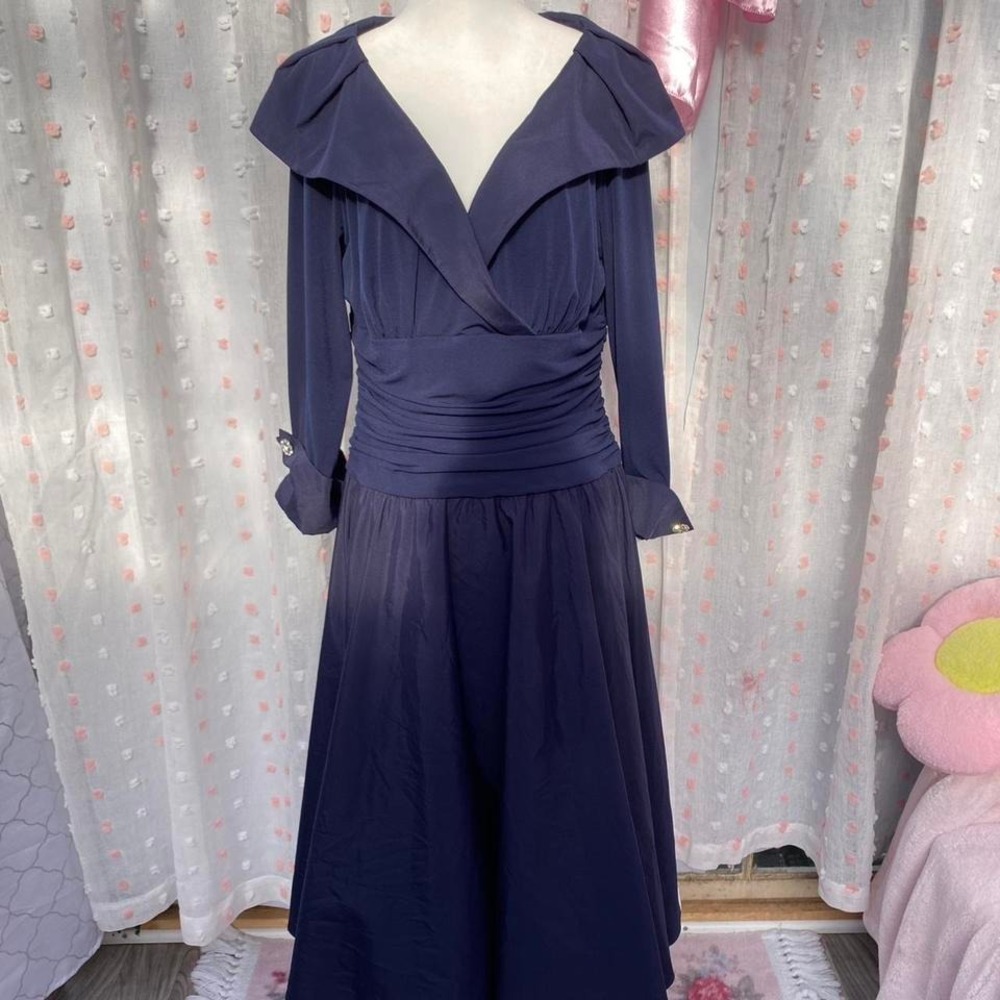 Jessica Howard navy blue formal maxi cocktail dress